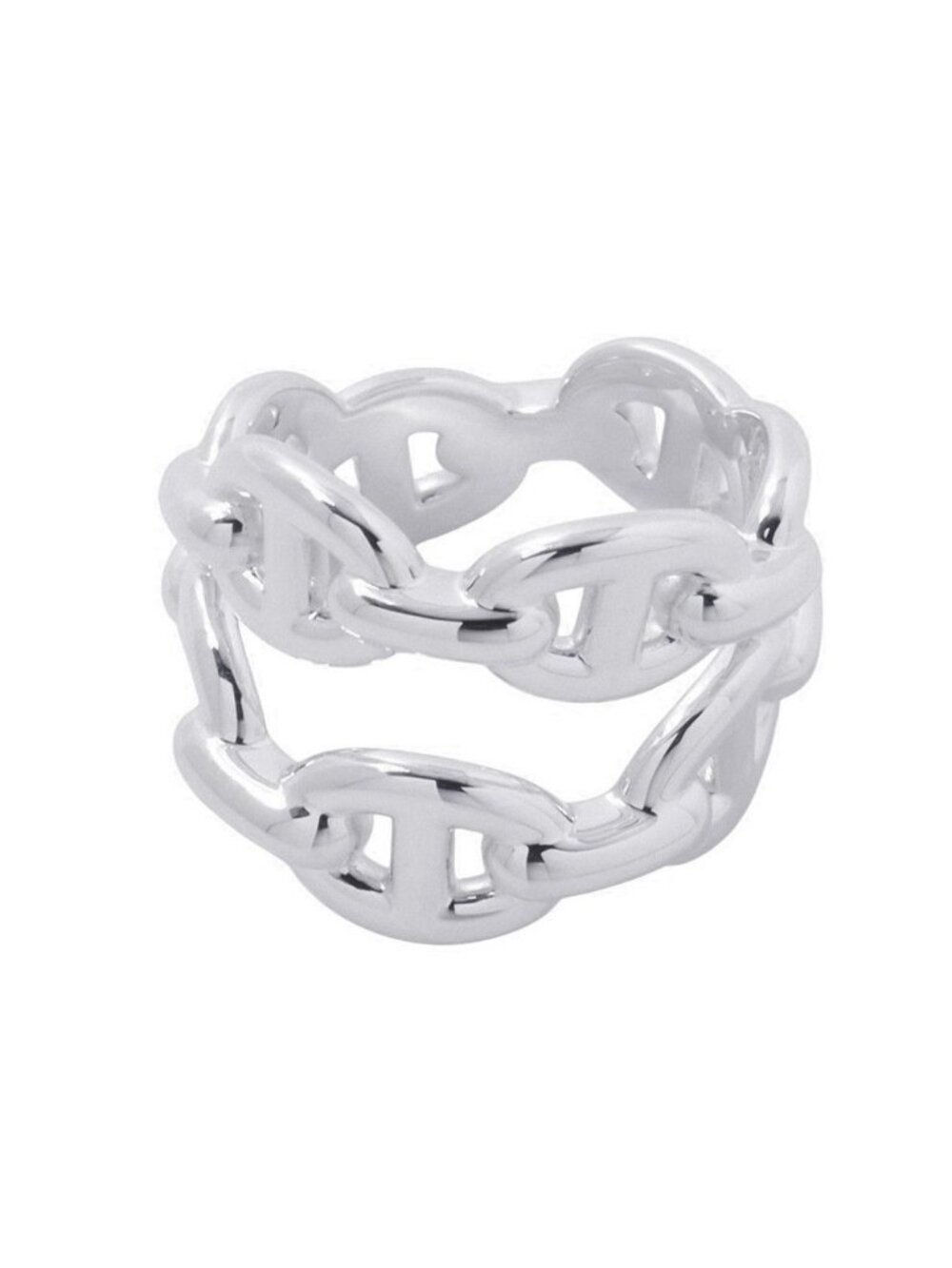 Hermes Ring Chaine D'ancre Enchainee Double